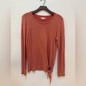 Madewell's Soundcheck Terracotta Long Sleeve Side Tie M